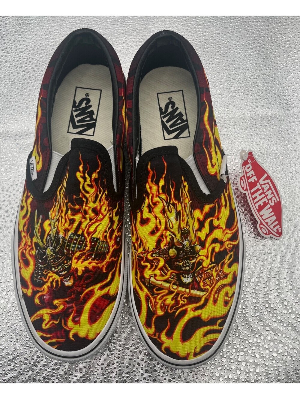 Vans Classic Slip-On Samurai Rising Black Red Men's 7.5 Women's 9 New